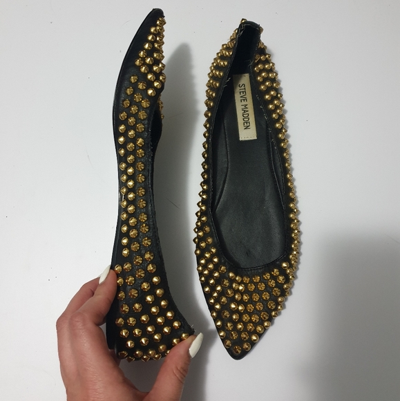Steve Madden AUS9 leather studded pointed flats - Picture 10 of 11